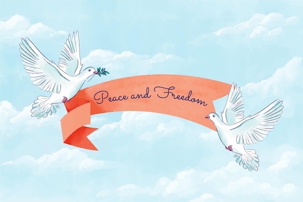 Free vector peace and freedom message background