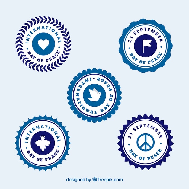 Free vector peace labels collection