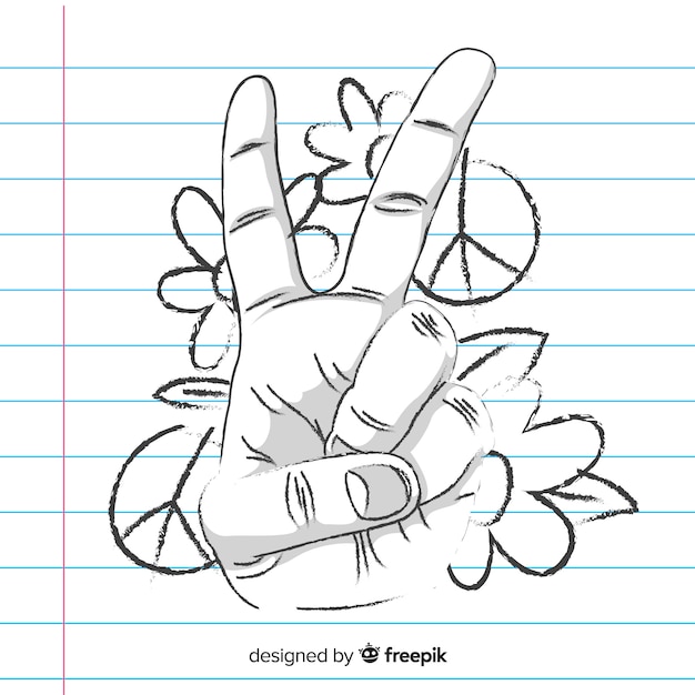 Free vector peace sign hand