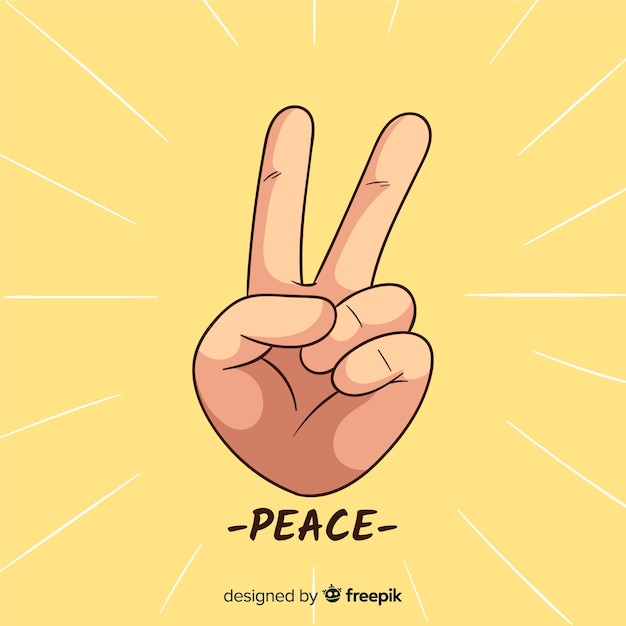 Бесплатное векторное изображение Рука знак мира