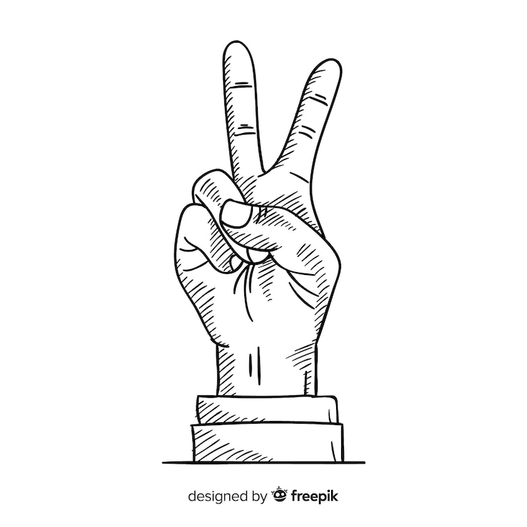 Free Vector peace sign hand