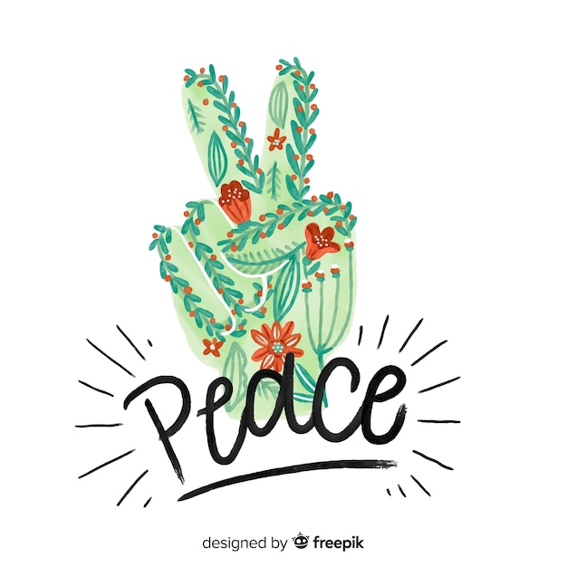 Free vector peace sign hand