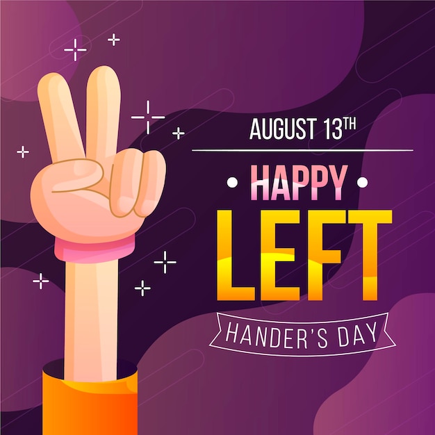 Free vector peace sign left handers day flat design