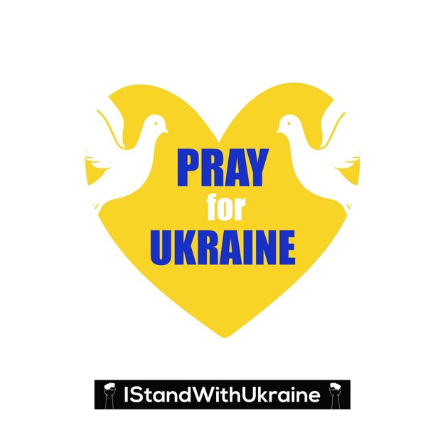 Peace For Ukraine Blue Yellow White Background Social Media Design Banner Free Vector