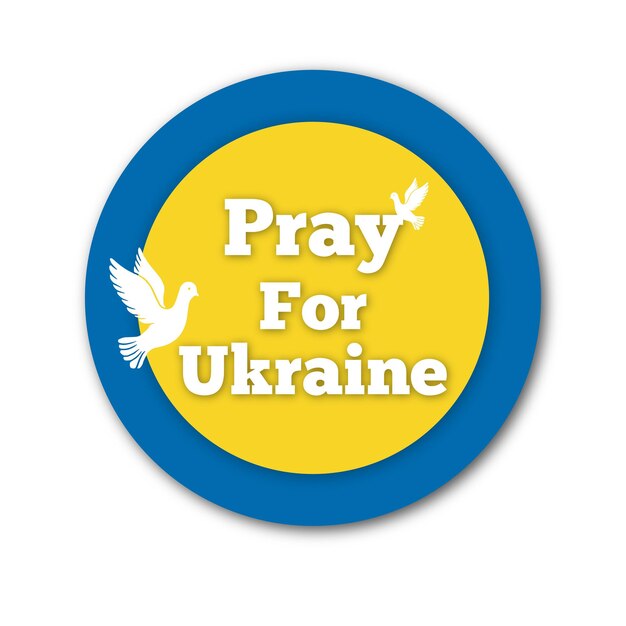 Peace For Ukraine Blue Yellow White Background Social Media Design Banner Free Vector