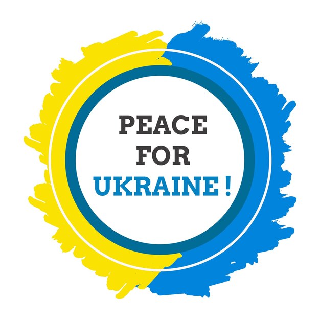 Peace For Ukraine Blue Yellow White Background Social Media Design Banner Free Vector