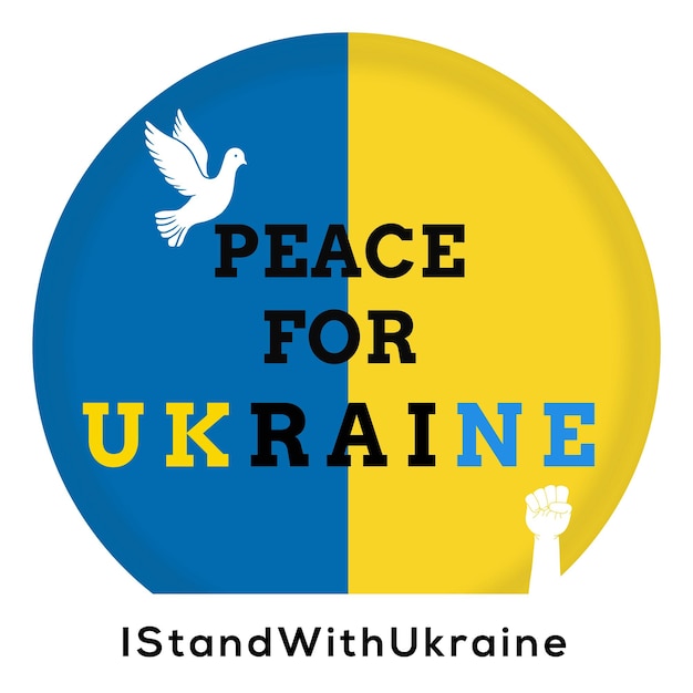 Free vector peace for ukraine blue yellow white background social media design banner free vector