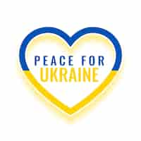 Free vector peace for ukraine flag heart message