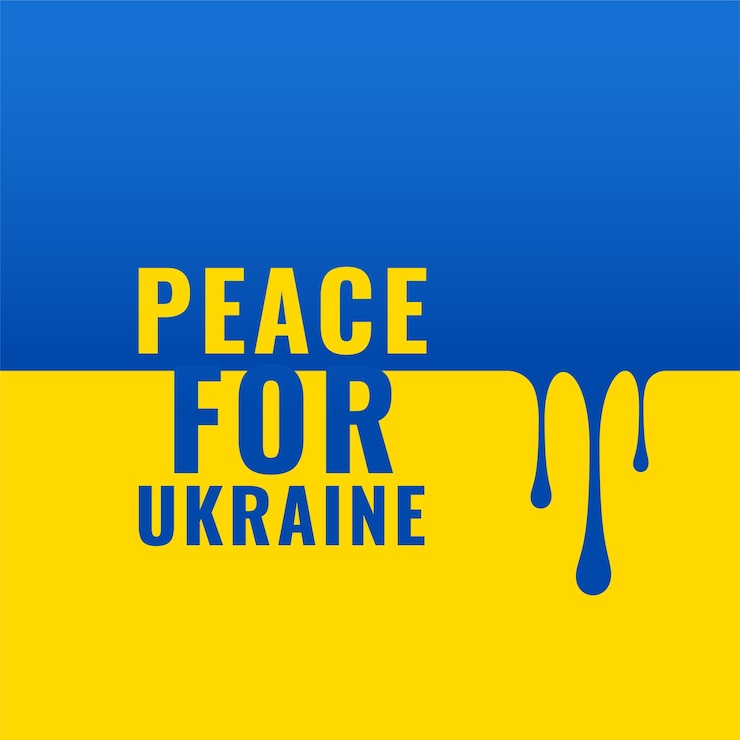 Free Vector peace for ukraine poster for russia invasion in the nation concept