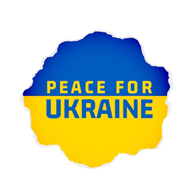 Free vector peace for ukraine written in torn paper