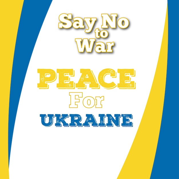 Peace For Ukraine Yellow Blue White Background Social Media Design Banner Free Vector