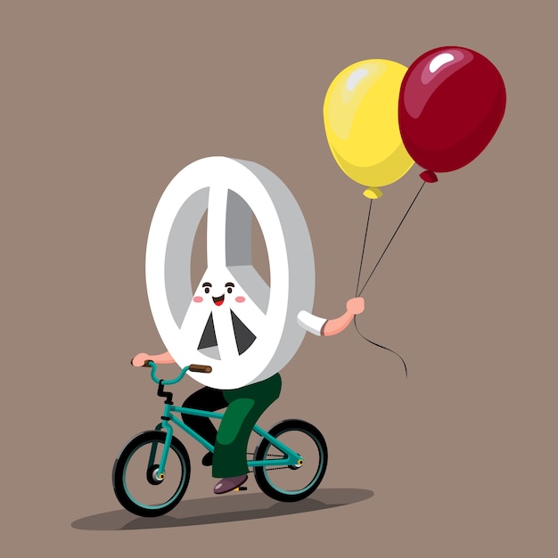 Free vector peace with colorful baloon