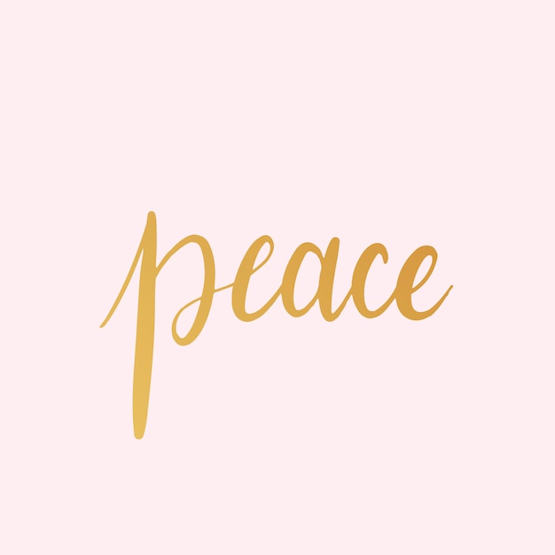 Free vector peace word typography style vector