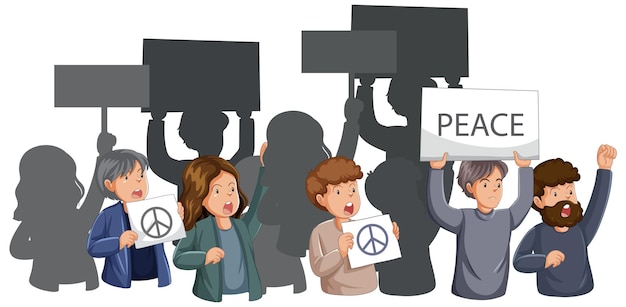 Free vector peaceful protest by group of people