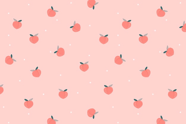 桃の背景ベクトル、かわいいデスクトップの壁紙