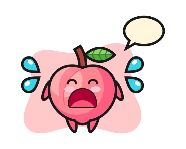 桃のキャラクターイラストがスケートボードに乗って Tシャツのかわいいスタイルのデザイン プレミアムベクター