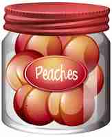 Free vector peach in the glass jar