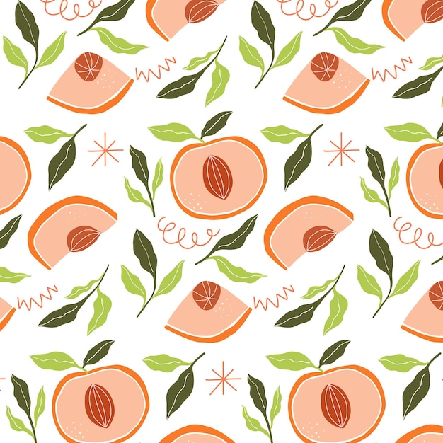 Бесплатное векторное изображение Дизайн персикового узора