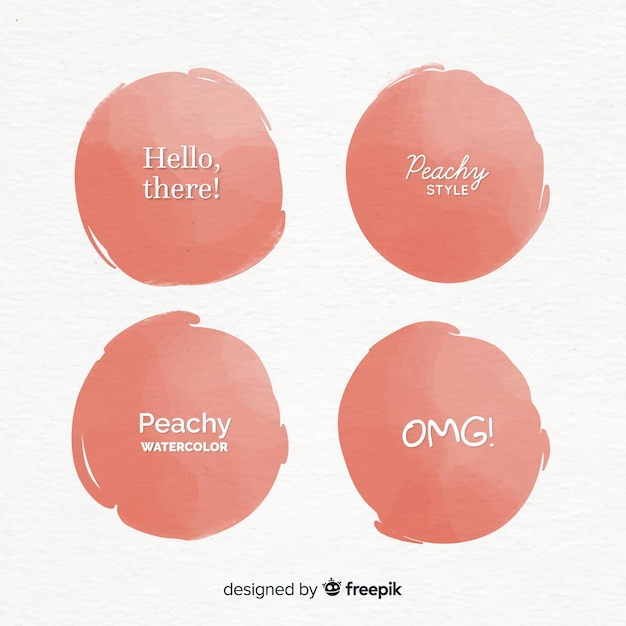 Free vector peach watercolor splash collection