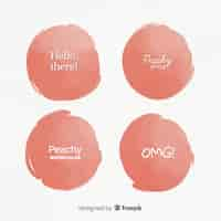 Free vector peach watercolor splash collection