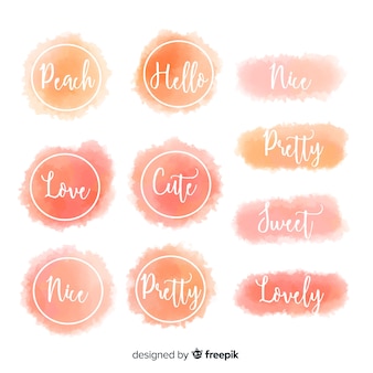 Peach watercolor splash collection