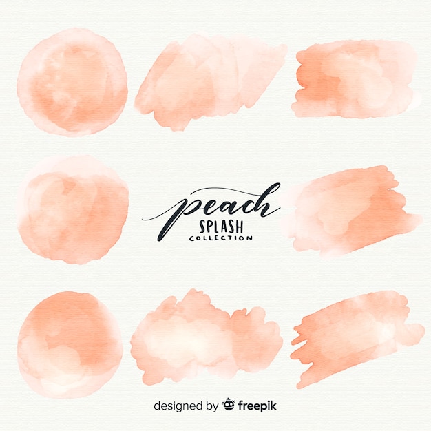 Peach watercolor splash collection