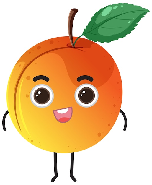 Peach with cute face cartoon character