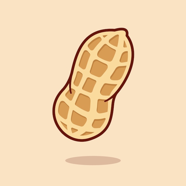 Иллюстрации шаржа арахиса. Премиум мультфильм векторные иллюстрации значок. Изолированная икона пищевого объекта