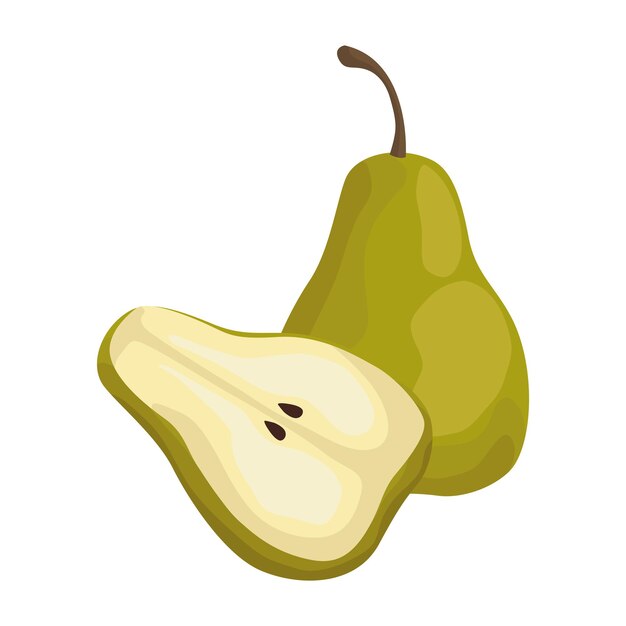 Free vector pear fresh fruit icon isolated design