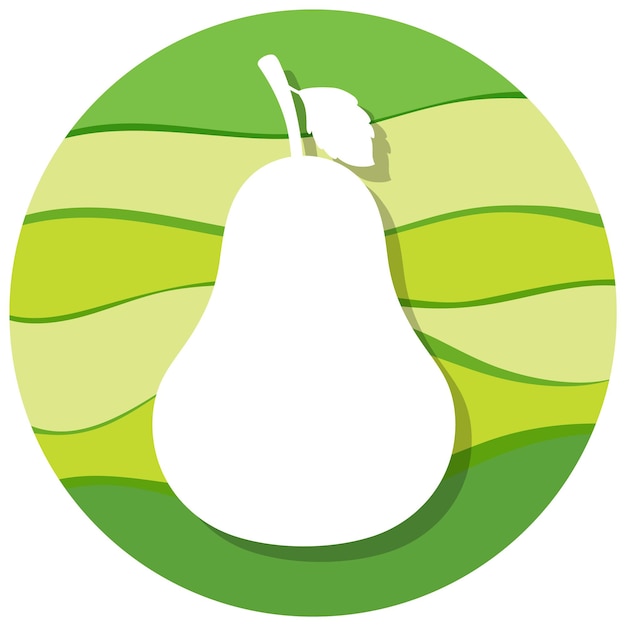 Free vector pear fruit on green circle background