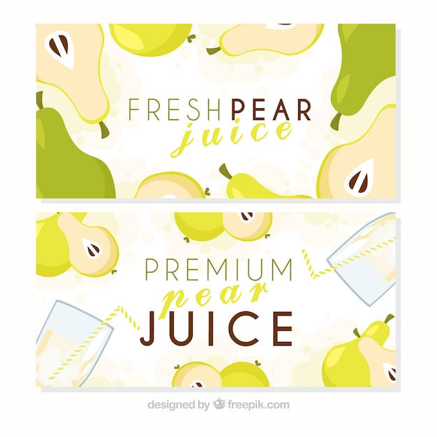 Free vector pear juice banners