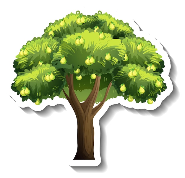Free vector pear tree sticker on white background
