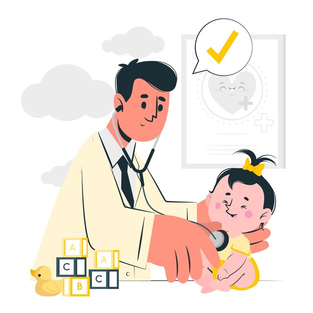 ペディアトリックケアコンセプトのイラスト