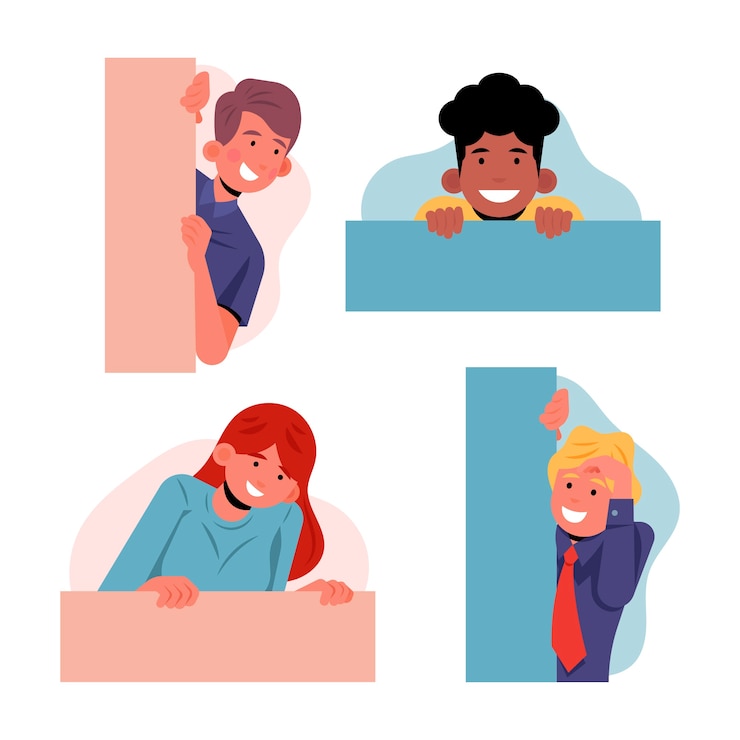 Free Vector peeping people collection concept