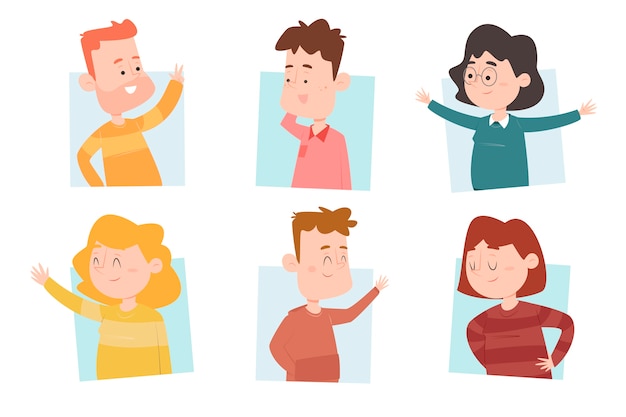 Free vector peeping people collection concept