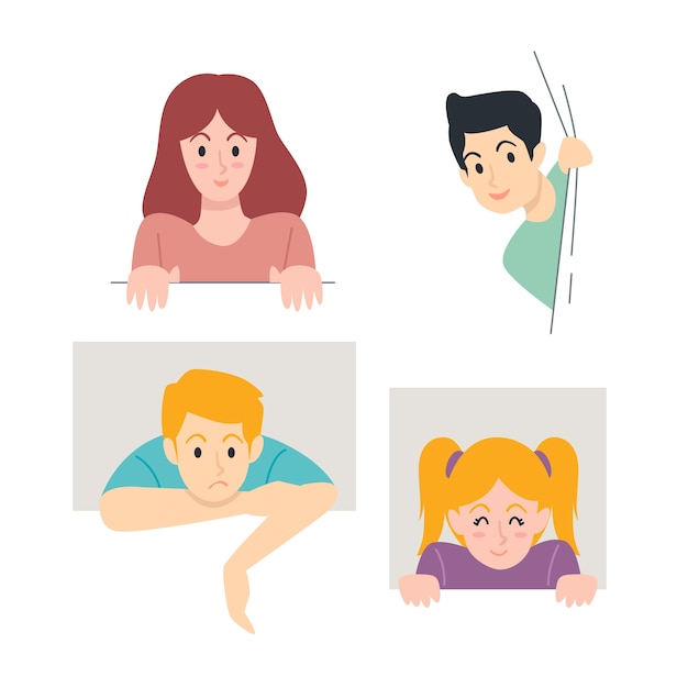Free vector peeping people collection