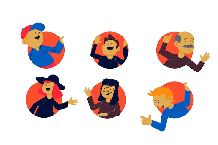 Free Vector peeping people collection