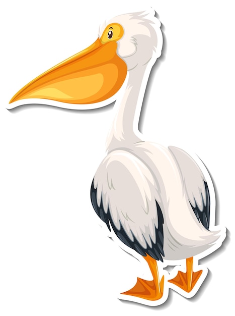 Pelican bird cartoon sticker