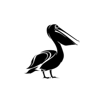 Пеликан птица шаблон логотипа дизайн вектор