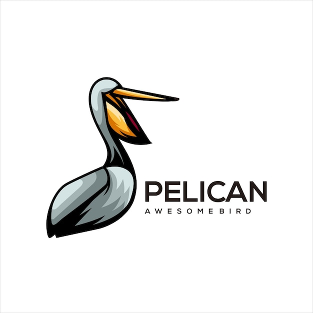 Free vector pelican illustration logo design