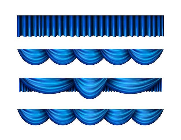 Бесплатное векторное изображение Комплект штор pelmet синий
