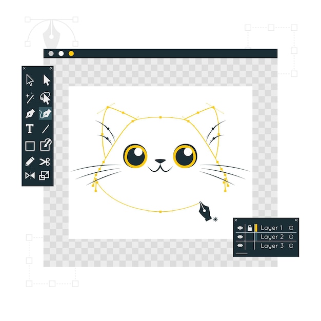 Free vector pen tool concept illustration