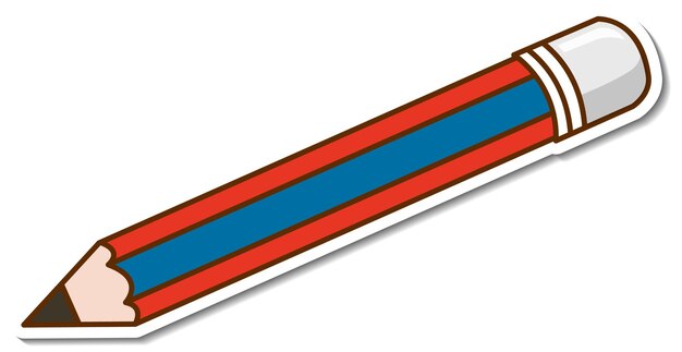 Free Vector a pencil sticker on white background