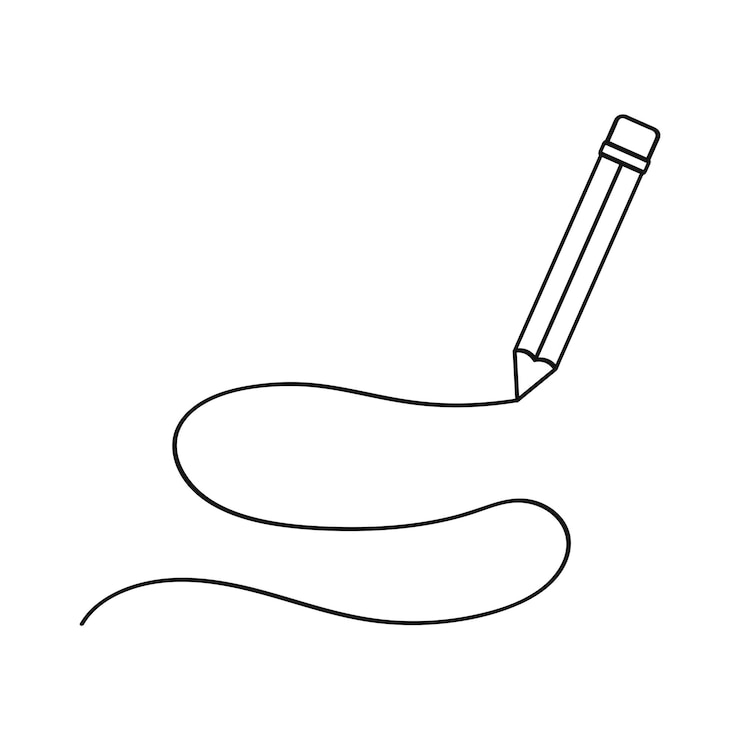 Free Vector pencil with long doodle line
