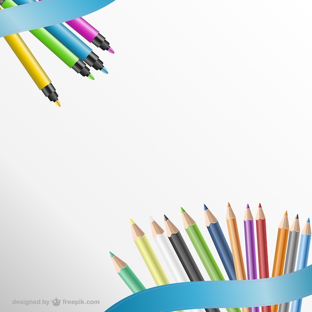 Free vector pencils background