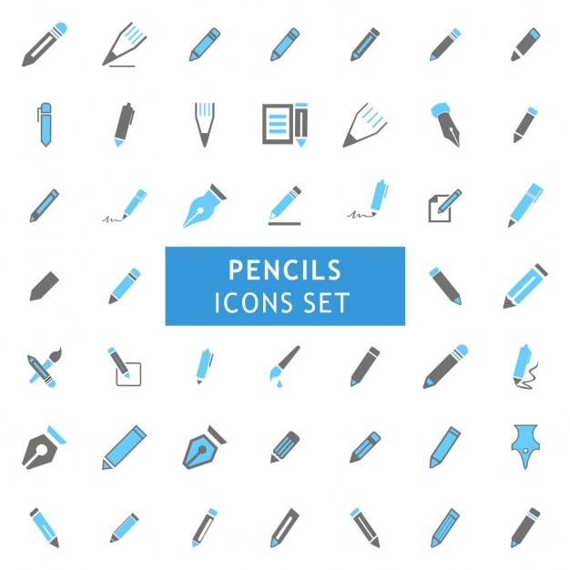 Free vector pencils icons set