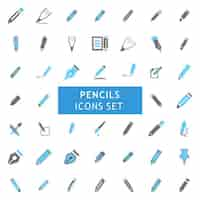 Free vector pencils icons set