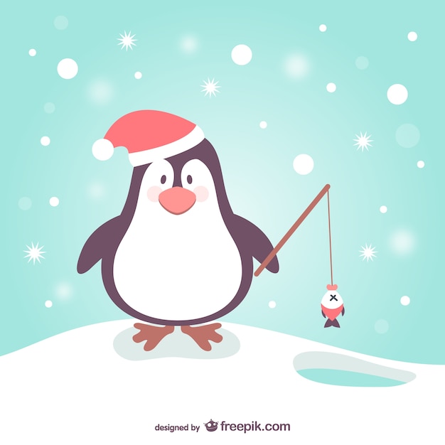 Пингвин мультфильм на Рождество
