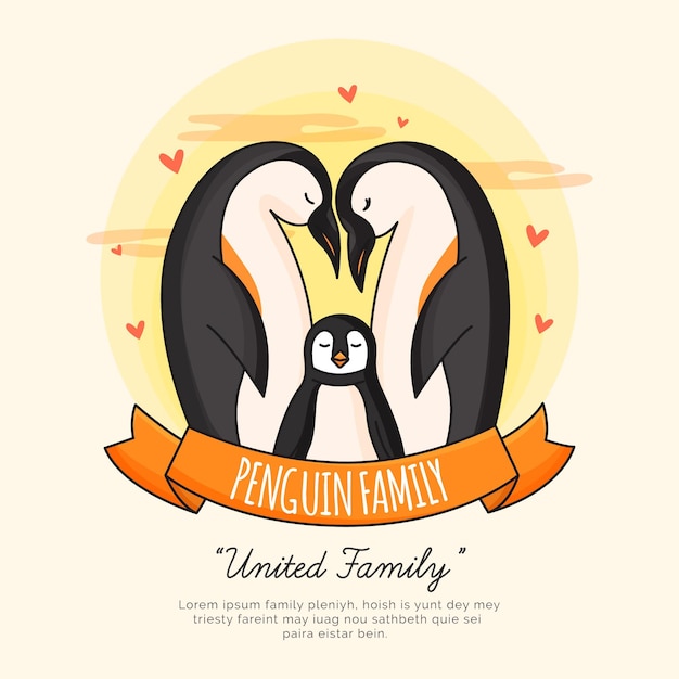 Free vector penguin family