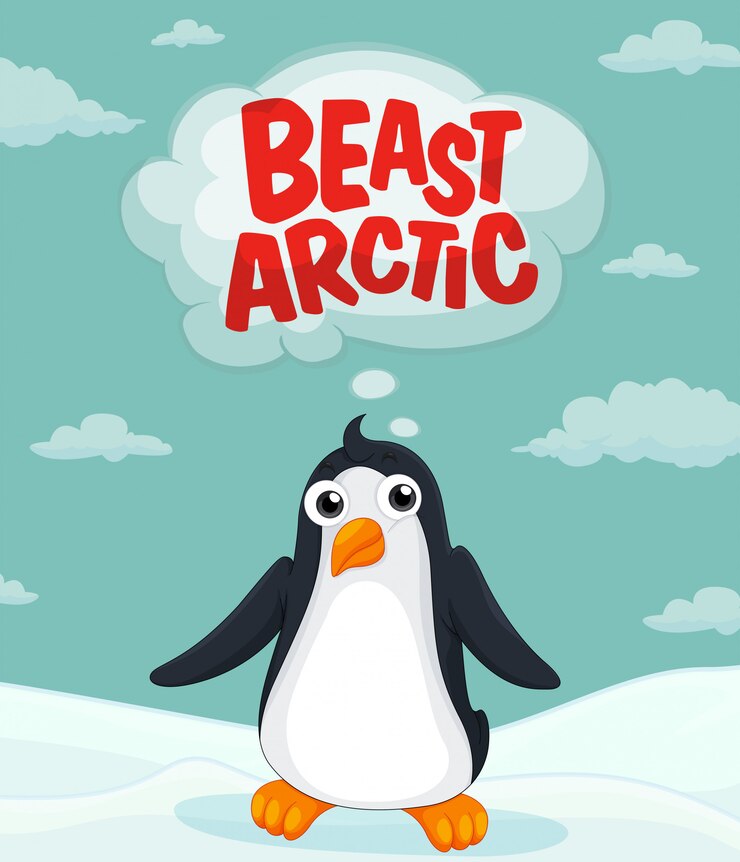 Free Vector penguin living in the arctic